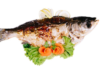 Fish dish - fried fish fillet with vegetables