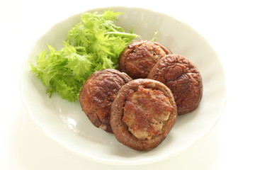 Chinese food, stuffed mushroom dim sum for yum cha food image