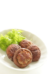 Chinese food, stuffed mushroom dim sum for yum cha food image