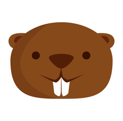 cute beaver mascot animal icon