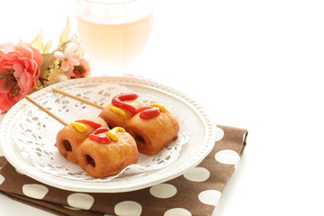 Homemade mini hotdog 