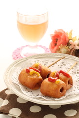 Homemade mini hotdog 