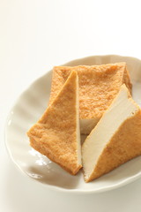 Asian food, deep fried tofu on dish