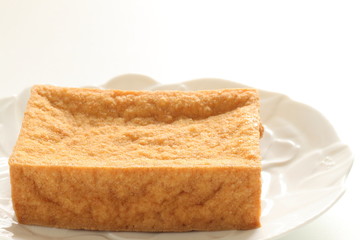 Asian food, deep fried tofu on dish