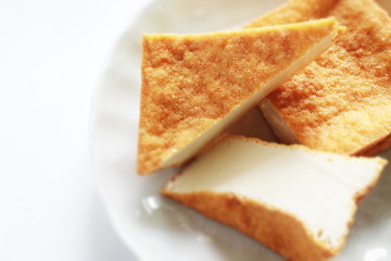 Asian food, deep fried tofu on dish