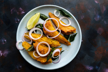 Deep fried fish, a famous dish in India, Sri Lanka, Malaysia and Singapore.