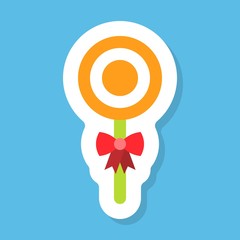 Lollipop sticker vector, Isolated flat stye icon