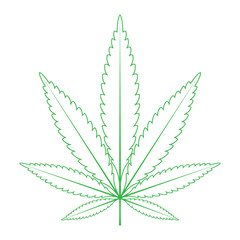 Green Hemp leaf vector illustration