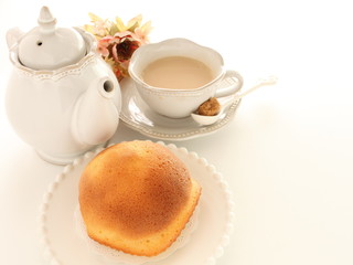 Homemade milk bun on dish for breakfast image
