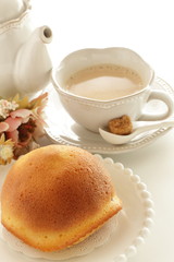 Homemade milk bun on dish for breakfast image