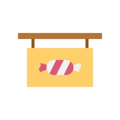 Candy shop sign vector illustration, Isolated flat stye icon