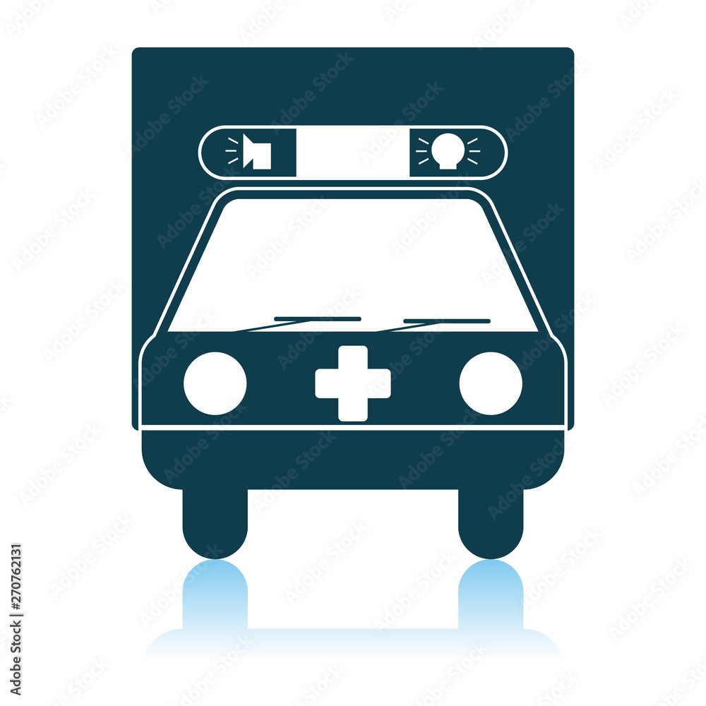 Sticker ambulance car icon