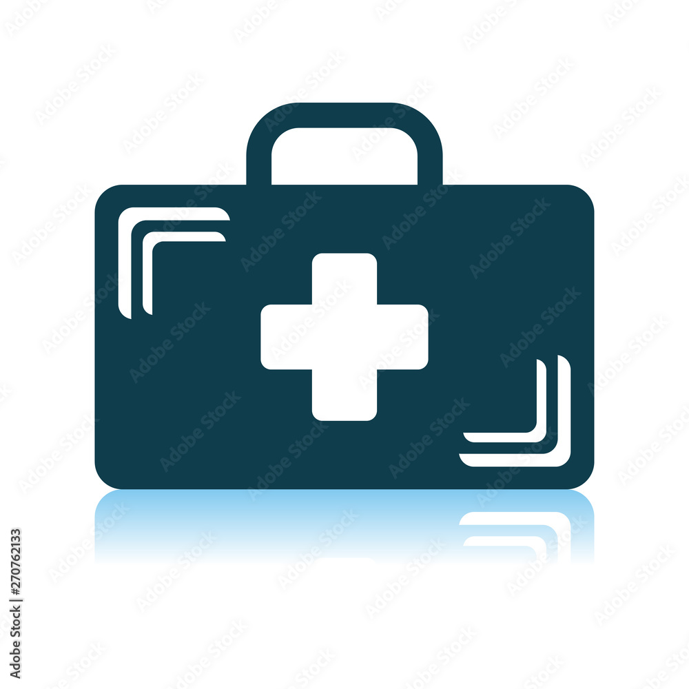 Poster medical case icon