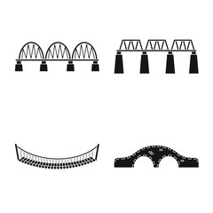 Vector design of construct and side icon. Collection of construct and bridge stock vector illustration.