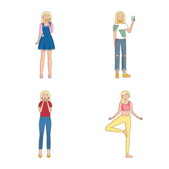 Vector illustration of woman and body icon. Collection of woman and style stock symbol for web.