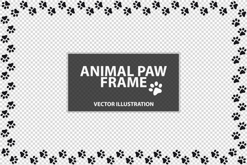 Rectangle Frame Made Of Animal Paws - Vector Illustration - Isolated On Transparent Background © FotoIdee