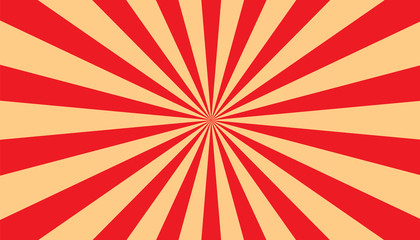 Sunburst - Abstract Red And Beige Background - Vector Illustration