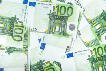 background of one hundred Euro banknotes.