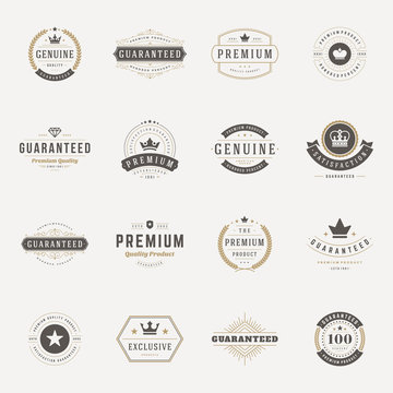 Retro Vintage Insignias or Logotypes set vector design elements