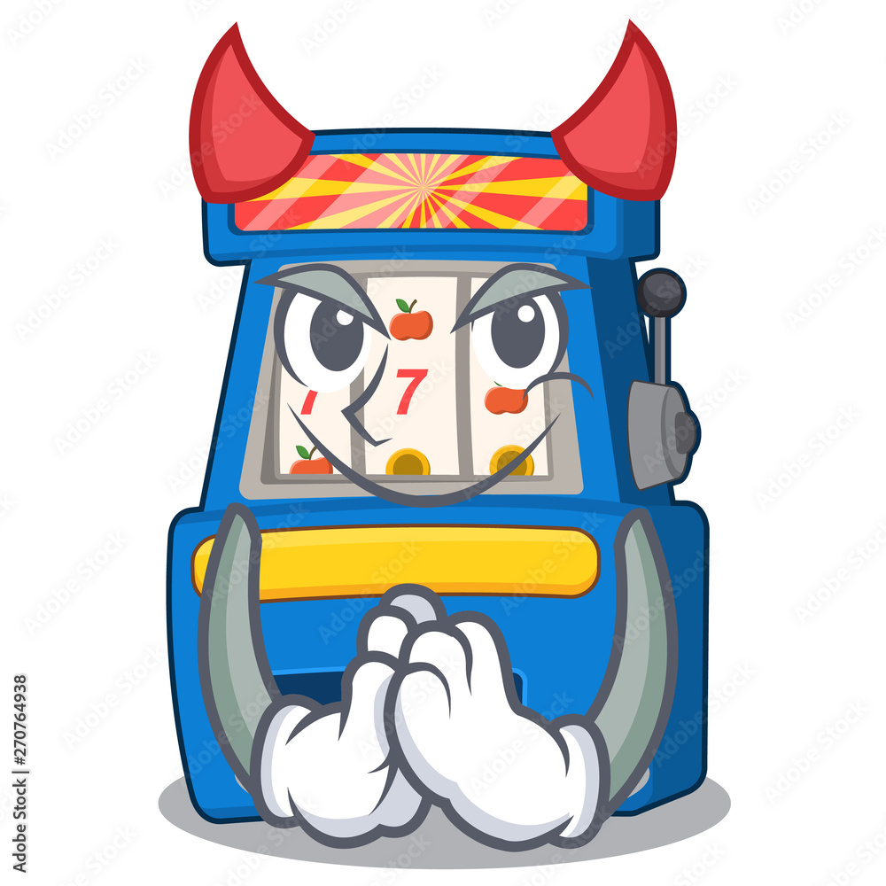 Canvas Prints Devil slot machine next to cartoon chair