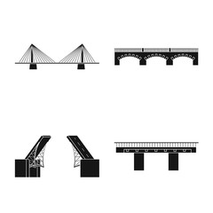 Isolated object of construct and side symbol. Collection of construct and bridge vector icon for stock.