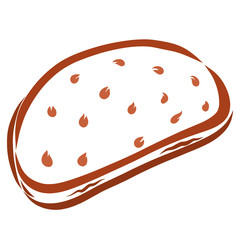 sliced loaf of bread brown abstract sketch