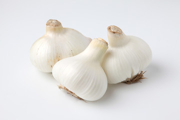 生のニンニク ガーリック 白背景