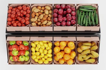 Realistic 3d Render of Stand with Food