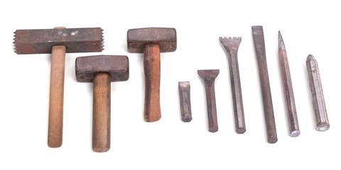 Realistic 3d Render of Stonemasonry Tool Set