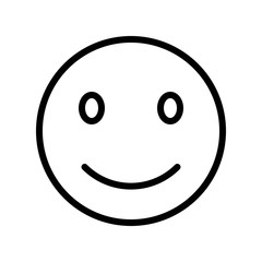 Smiling face vector illustration, line style icon editable outline