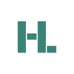 letter hl simple geometric logo vector