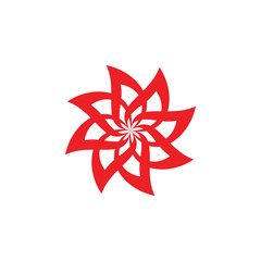 swirl flower flame symbol logo vector