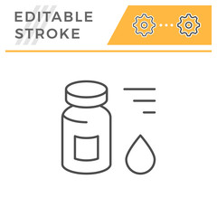Medical vial editable stroke line icon
