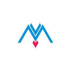 mv simple geometric line logo vector