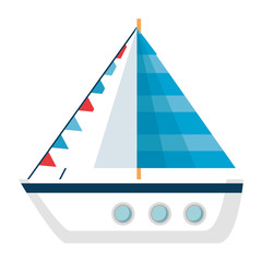 ship sailboat summer isolated icon