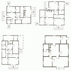 Architectural blueprint in top view background. Vector technical project background illustration