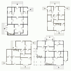 Architectural blueprint in top view background. Vector technical project background illustration