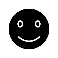 Smiling face vector illustration, Isolated solid style icon