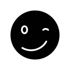 Fototapeta premium Smiling face vector illustration, Isolated solid style icon