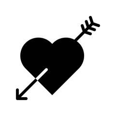 Heart with arrow vector illustration, Isolated solid style icon