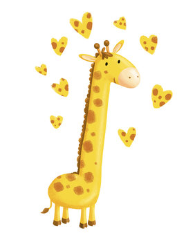 jirafa con corazones