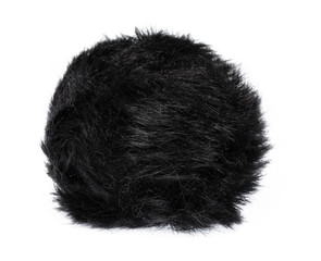 black Fur ball isolated on white background