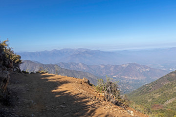Scenery of the trek of La Campana National park in central Chile, South America