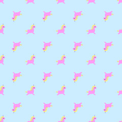 Fototapeta na wymiar seamless pattern with cute unicorns