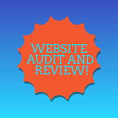 Handwriting text writing Website Audit And Review. Concept meaning Evaluation of web pages Feedback revision Blank Seal with Shadow for Label Emblem Monogram Stamp Symbol Best Quality