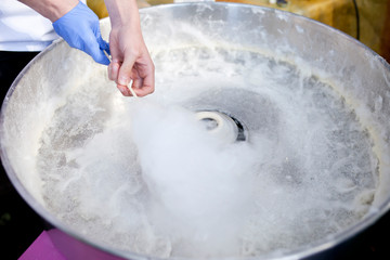 Candy floss machine- making candy floss
