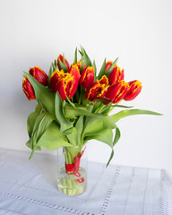 Tulip flowers on the table