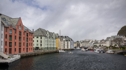 Fototapeta na wymiar Architecture of Ålesund city in Norway.