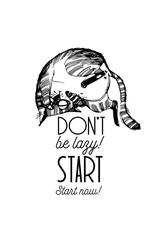 hand drawn vector sketch of funny cats