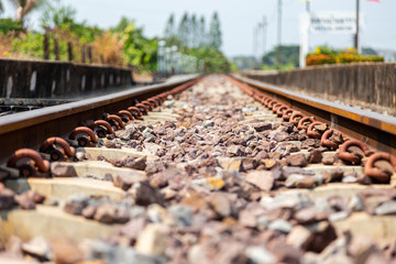 Fototapeta na wymiar Railroad tracks in Thailand